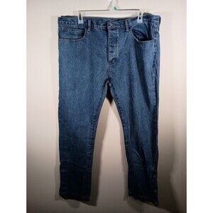 mnml Mens Medium Wash Button Fly Snap Ankle Relaxed Large Pockets Jeans Size 40